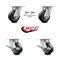 Service Caster 4 Inch Kingpinless Rubber on Aluminum Wheel Caster Swivel Locks 2 Brakes, 2PK SCC-KP30S420-RAR-BSL-2-SLB-2 - alternate 3